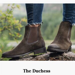 Thursday Boot Company Olive Green Suede Handmade Women's Duchess Chelsea Boot 8